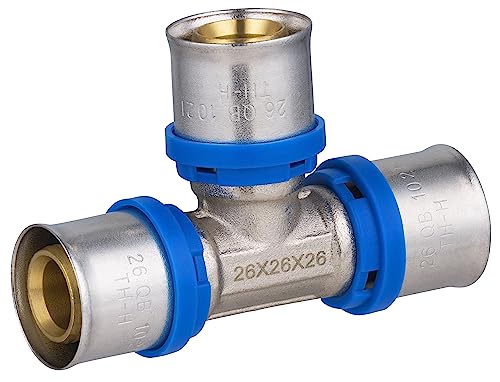 Raccord Multicouche à Sertir Multi profils TH-H-U té égal diamètre Ø26 mm - Norme NF 545 pour réseau d'eau potable et chauffage NOYON & THIEBAULT