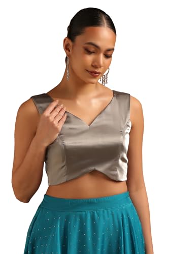 Image of Soch Womens V-Neck Tissue Princess Line Padded Sleeveless Blouse