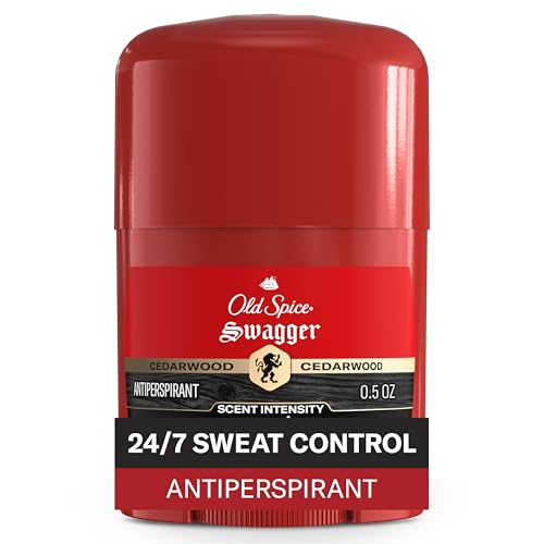Old Spice Antiperspirant Deodorant for Men 24/7 Sweat & Odor Protection 24/7 Lasting Freshness Invisible Solid Swagger with Cedarwood Scent Trial Size 0.5 oz