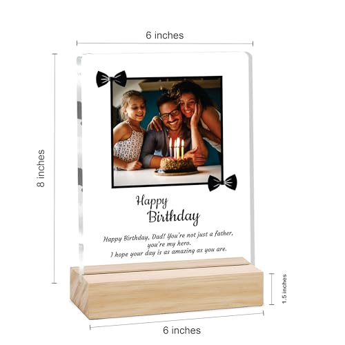 Image of Giftplease Personalized Happy Bithday Photo Plaque with Photo | Custom Friendship Gift with Wooden Stand | Best Friend Birthday Keepsake for Him or Her CS 05