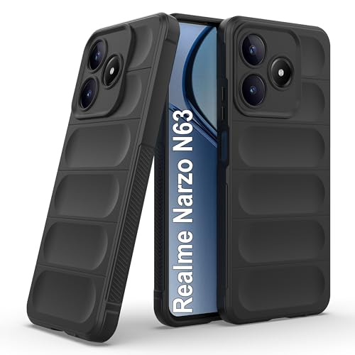 Image of Zapcase Back Case Cover for Realme Narzo N63 | Compatible for Realme Narzo N63 Back Cover | Liquid Silicon Magic Case with Camera Protection | Black
