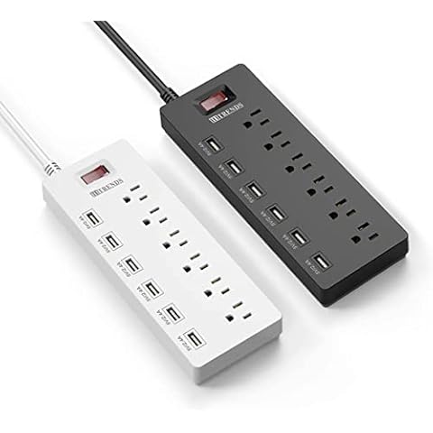 HITRENDS Power Strip Surge Protector with 6 AC Outlets & 6 USB Charging Ports, 6 Feet Heavy Duty Extension Cord, 1625W/13A Multiplug for Home Office & Multiple USB Devices Cover