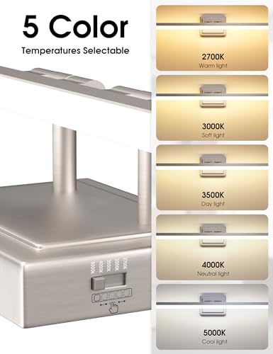 Image of VOLISUN Modern Bathroom Vanity Light 48 inch, Rotatable, 40W Dimmable 5CCT Led Bathroom Light Fixture Over Mirror, Brushed Nickel Bar Vanity Light for Bathrooms Mirror Restroom-ETL Certificated