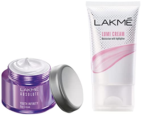 Image of Lakme Absolute Youth Infinity Skin Sculpting Day Creme, 50g & Lakme Lumi Cream,Moisturizer with highlighter, Enriched with Niacinamide for all skin type,30 gm