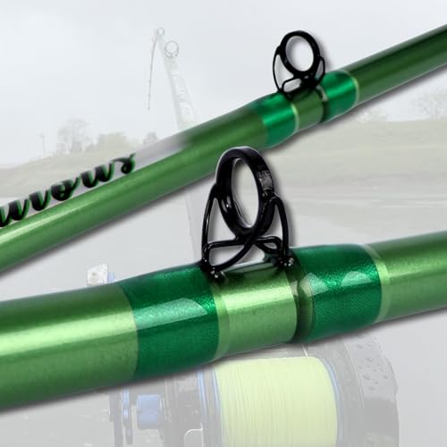 Fiblink Fiblink Catfish Fishing Rod Caña de Pescar para Siluro 9' Pesada 2 Piezas Verde miniatura 3