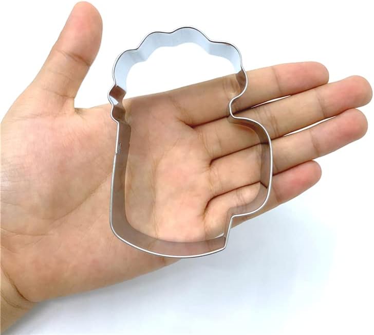 Miniatura 2 de LILIAO Cortador de galletas para taza de cerveza, 2.5 pulgadas de ancho x 3.4 pulgadas de alto x 1 pulgada de profundidad, acero inoxidable