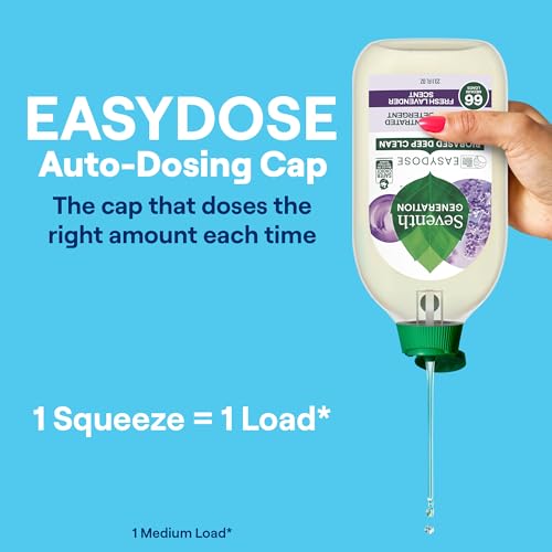 Image of Seventh Generation Laundry Detergent, Ultra Concentrated EasyDose, Fresh Lavender, 23 Ounce, 2 Pack (132 Loads)