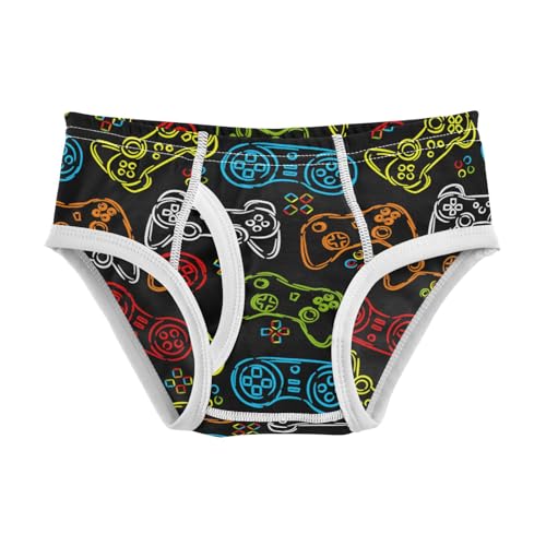 Boys' Exclusive Briefs Toddler Underwear 95% Combed Cotton Boxerbriefs 2T Game Controller Pattern 25
