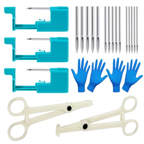 Beautidots 14G 16G 20G Body Piercing Kit for Belly Button/Lip/Tongue/Ear/Nose/Eyebrow/Nipple Piercing Gun Kits Safe Body Piercing Needle Tools for Women Men