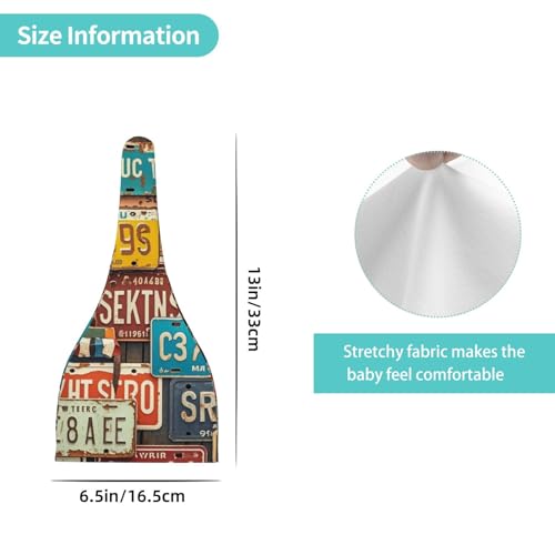 Vintage American Old License Plate Baby Beanie Hats Adjustable Knotted Stretchy Soft Newborn Hats 0-6 Months4