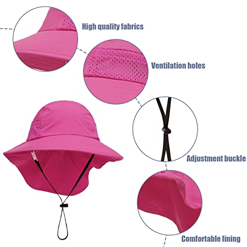 Baby Sun Hat, Infant ＆ Toddler Summer Bucket Hat, Adjustable Wide Brim Sun Protection Hat for Boys Girls2