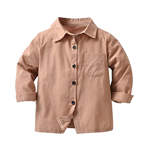 1 to 5 Years Kids Sport Outwear Toddler Boys Long Sleeve Winter Shirt Tops Coat For Babys Clothes Coffee Colours