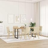 RMIHSJG 6 Esszimmerstühle Creme Stoff - Elegante Stapelstühle mit Metallgestell und Schaumstoffpolsterung für Wohnzimmer und Essbereich