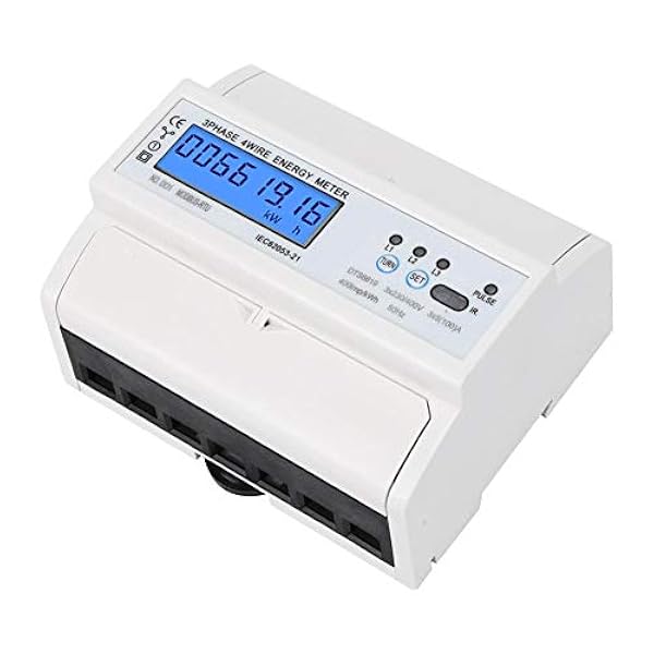 LCD-effektmätare, DTS6619-016 digital elektrisk energimätare och 380 V 7P trefas DIN-skena elmätare