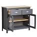 VS Venta-stock Aparador Buffet 2 Puertas con Cristal Templado Color Gris Antracita,...