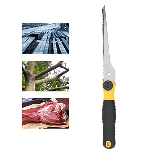 Hand Saw with Replaceable Blade, Multifunctional Double Woodworking Tool Saw, Detachable Pull Saw with TPR Rubber Handle for Wood Plastic Plywood Wallboard Trimming – Image 6