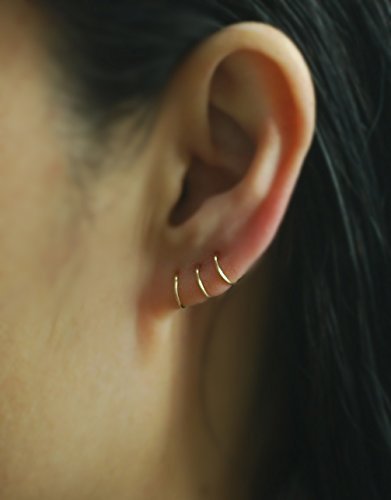 Hoop Earring, 14k Yellow Gold Filled Cartilage Hoop earring, 22Gauge,Tiny Cartilage Ring,Helix,Tragus,Ear Lobe,Nose Ring,Septum Ring,piercing earring, Gift for her, price per one item