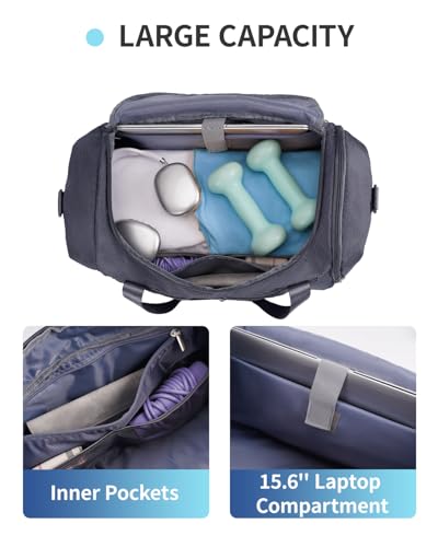 Gym Bag with Shoe Compartment and Yoga Mat Holder & Laptop Backpack Computer Bag3