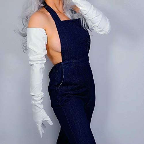 Image of DooWay Unisex 90CM LONG LEATHER GLOVES Oversized Loose Fit 35 Inches Shoulder Length Faux PU for Adult Party Cosplay Costume