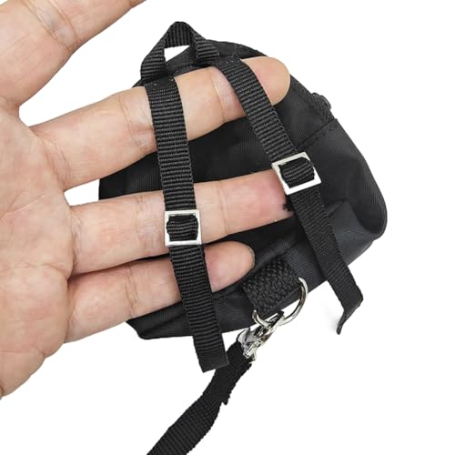 Image of Bearded Dragons Harness Leashes Set Cute Backpack Back to School Design for Small Pets Reptile Lizard Crested Gecko Chameleon Rat Hamster Squrriel Ferret Photo Shoot (Yellow)