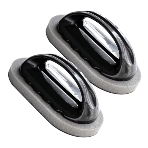 KICHOUSE Esponja para Fregar Cocina 2 Piezas Mango Ergonómico, Material Nanogránulos Resistente, Color Marrón, para Limpieza Potente de Platos, Ollas y Estufas, Quitagrasas Multifuncional