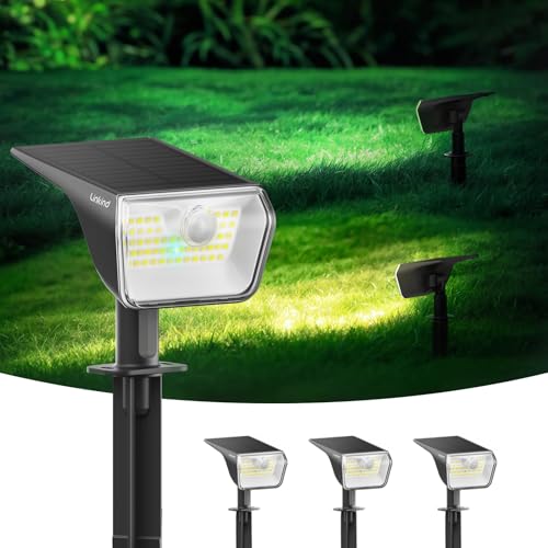 Linkind 2 en 1 Luz Solar con Sensor de Movimiento,3000K & 6500K,60 LEDs Lampara Solar Exterior Para Jardín con indicador de carga, Impermeable IP67,3 Piezas
