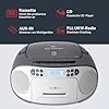 Reflexion CD Player with Cassette and Radio for Mains and Battery Operation (PLL FM Radio, LCD Display, AUX Input, Headphone Jack), White/Grey, RCR2260 #1