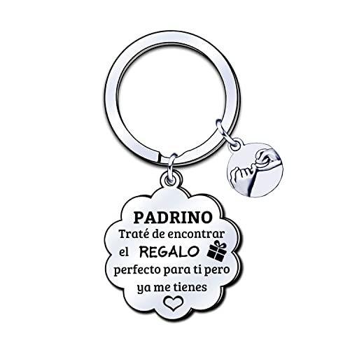 LUODAN Presente porta-chaves para padrinho, presentes de aniversário de Natal em família, PRATEADO, L