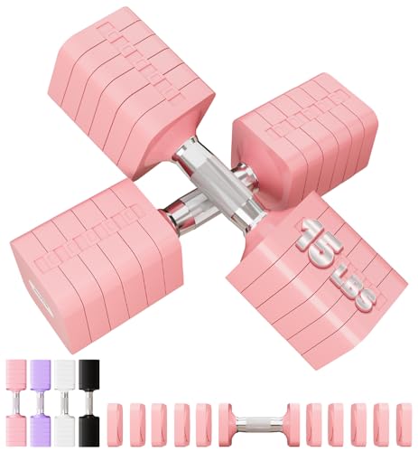 Image of 15LB 20LB 30LB 40LB 50LB Adjustable Dumbbell Set Free Weights Dumbbells Set for Women Men Hand Weights Sets Adjust Dumbbell Weight Sets for Home Gym Exercise Workout Strength Training Equipments