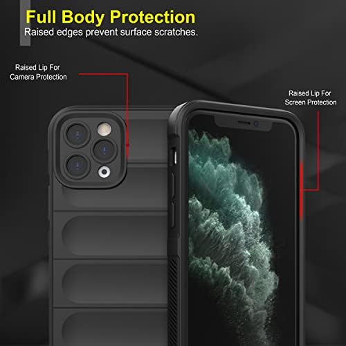Image of TOUCCH iPhone 11 Pro Silicone Back Bumper Case| Shock Proof Design & Camera Protection | Premium Rubberised Cover (Microfiber Lining) for Apple iPhone 11 Pro | Matte Silicone - Black
