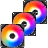 120mm PC Fans 3 Pack Computer Fans, Good Performance120mm RGB Fans pc Cooling case Fans, 1,200RPM RGB Case Fans with Hydraulic Bearing - Low Noise Computer Fans PC Case Cooling