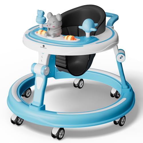 Image of StarAndDaisy Baby Walkers for 6-24 Month Baby Boy Girl /Baby Walker 7 Level Height Adjustment /Walker for Kids for 1 Years with Switchable Food & Musical Toy Tray - Sky Blue