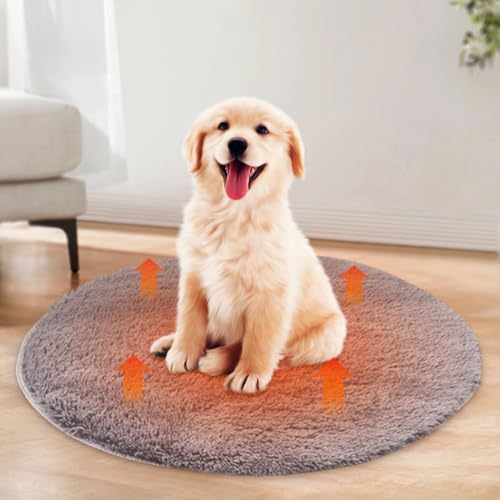 Peelanmall Heizmatte für Hunde und Katzen 40 x 40 cm, Innenwärmematte USB Lade Haustier Heizdecke 28 ℃ Konstante Plüsch-Haustier-Heizkissen, Katze Heizdecke, Weich & kuschelige Katzendecke