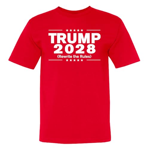 Trump 2028 Tee - Red - Medium - 100% Cotton - Unisex - Short Sleeve T-Shirt