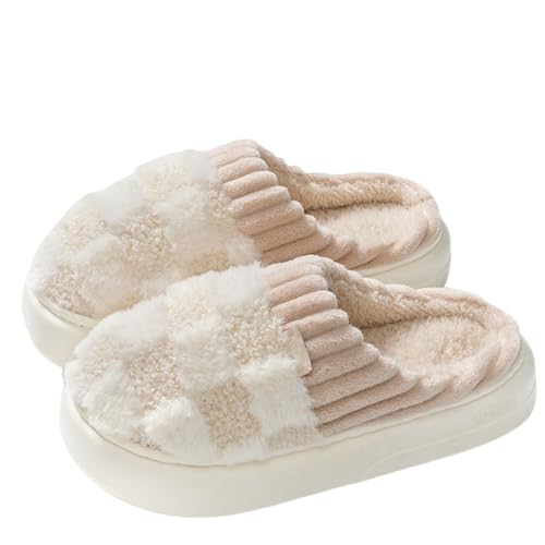 Women's Fuzzy Warm Slippers,Mens Slippers,Soft Warm,House Slippers for Woman,With Flannel Lining,Pink Slippers,Winter Slippers,Slippers for Indoor and Outdoor