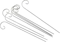 20 x silberfarbene Pflanzenetiketten-Haken, Gartenmarkierer, Pfahlhalter, Pflanzenetikettenaufhänger, Gartenpflanzenschild, rostfrei, verformt, Gartenpflanzenschild, Haken, Hängestangen für