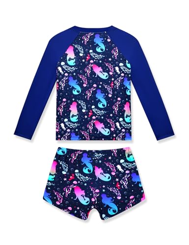 Image of Girls Rash Guard Swimsuit Two Piece Long Sleeve Bathing Suits
