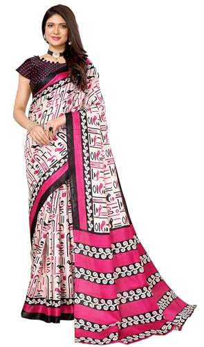 Sari en soie artistique Kalamkari imprimé haut de gamme avec blouse à coudre