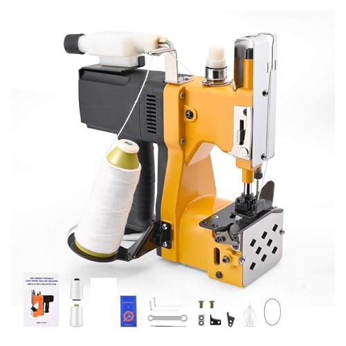 GKJHTED Máquina de Cierre de Bolsas portátil, selladora de Costura portátil, máquina de Coser eléctrica Industrial, selladora de Bolsas Tejidas, Embalaje Auto