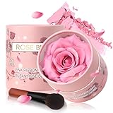 HOSAILY 3D Rose Petal Blush for Cheeks, Soft Pink Cream to Powder Flower Blush Makeup Gift for Women, Natural Nude Dewy Finish Shimmer Buildable Face Rouge Rubor Highlighter Contour Makeup-Soft Pink