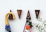 4 Pack Wall Hooks, Natural Black Walnut Coat Hooks Wall Mounted Free from Punching Hooks for Hanging