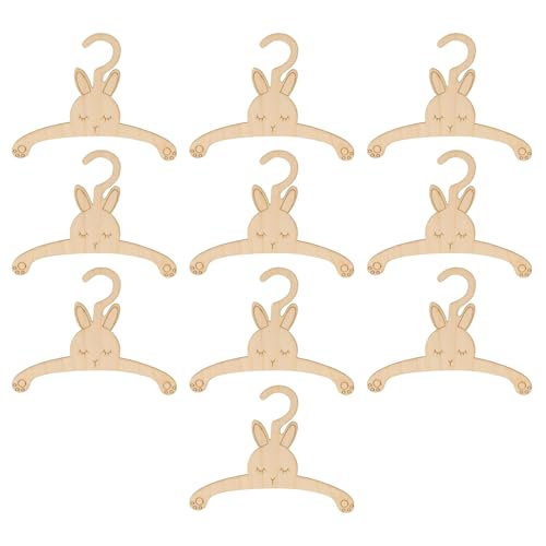 Dawutocap Confezione da 10 grucce in legno robusto per bambini, senza scivolo, accessori per la casa, per la cameretta...