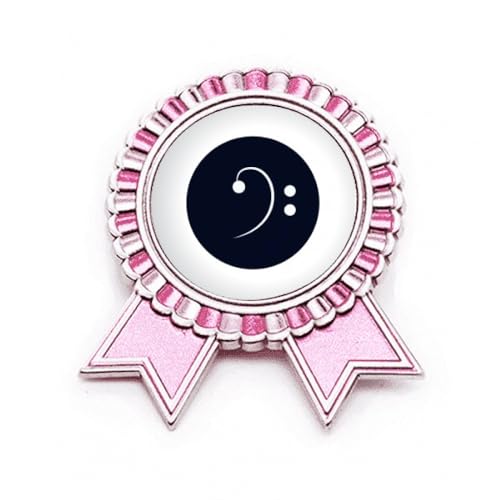 Broche clé de basse noire et musique blanche en métal taille M cadeau musicien