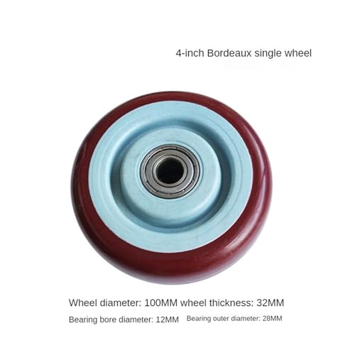 Chariots à roulettes simples en polyuréthane 4 pouces avec doubles roulements x8 - 6