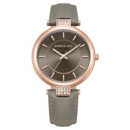 Kenneth Cole Classic Quartz Analog Grey Dial Grey Leather Strap Watch for Women – KCWLA0026702LD