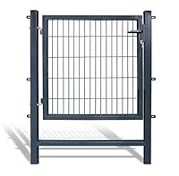 Gartentore Easy mit 100 cm Breite - Farbe und Höhe wählbar (Besonderheit : kein ausrichten der Pfosten notwendig durch Querverbindung !) Tor für Doppelstabmattenzaun (H 100 x B 100 cm, anthrazit))