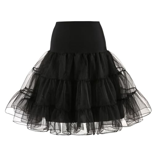 Women's Tulle Petticoat Tulle Midi Knee Length Skirt Adult Puffy Tutu Skirt Underskirts for Cosplay Underskirt