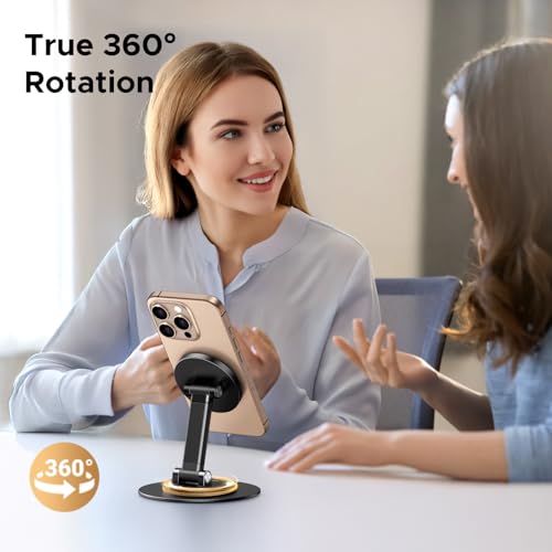 Image of UGREEN for Magsafe Phone Stand, Magnetic Holder 360 Rotating, Adjustable Height, Foldable Portable, with Metal Ring, Compatible with iPhone 16 Pro Max, Galaxy S24, and More
