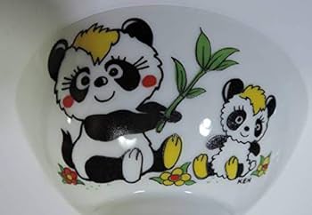 パンダ絵柄の陶器製茶碗 パンダのお茶碗、お椀、一輪挿し、豆皿☆ @kansaitsushin さんに