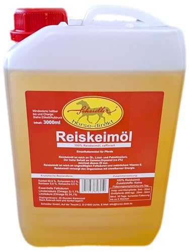 Scheidler Horse-Direkt Reiskeimöl 3 Liter Kanister für Pferde – Kann den natürlichen Muskelaufbau unterstützen